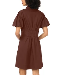 Vince Camuto Women's Puff-Sleeve Corset Cotton Mini Dress