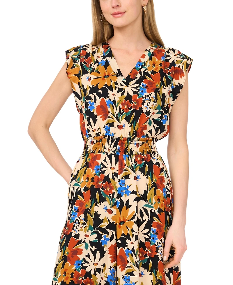 Vince Camuto Women's Printed V-Neck Jumpsuit