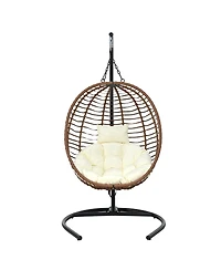 Streamdale Furniture Single Person Folding Hanging Egg Chair with Stand for Indoor and Outdoor Use