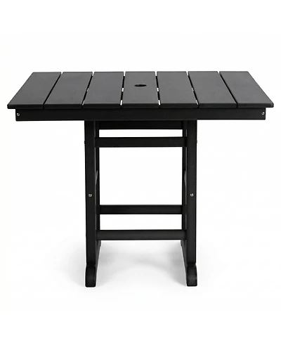 Streamdale Furniture 37.8" Square Black Hdpe Folding Outdoor Patio Dining Table
