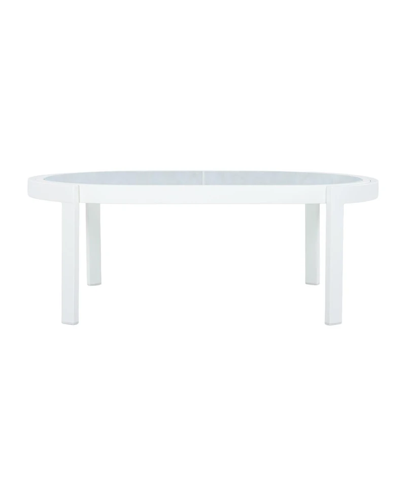 Streamdale Furniture Modern Oval Outdoor Coffee Table with Tempered Glass Top
