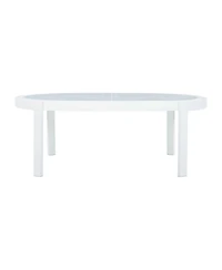 Streamdale Furniture Modern Oval Outdoor Coffee Table with Tempered Glass Top
