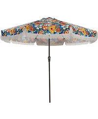 gaomon Patio Outdoor Table Umbrella with Retro Fringe with Crank Handle for Backyard, Pool, Camping, Flower Pattern