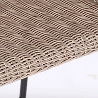 Streamdale Furniture Ladd Outdoor Metal Wicker Barstool, Light Faux Wicker, Set of 2