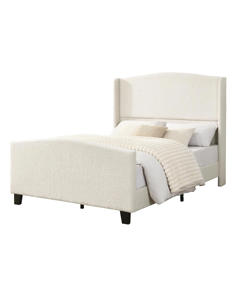 Streamdale Furniture Upholstered Full Bed Frame with High Headboard and Footboard