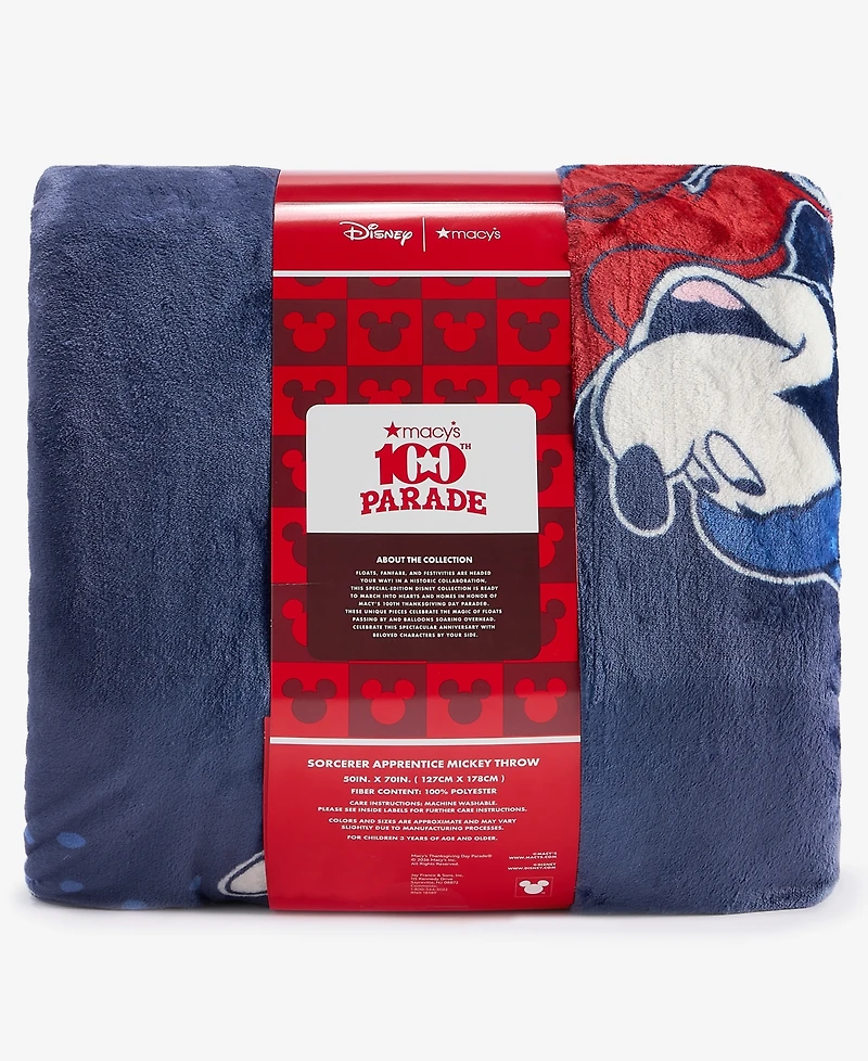 Disney | Macy's 100th Thanksgiving Day Parade 2026 Sorcerer's Apprentice Mickey Mouse Throw Blanket, Macy's Exclusive