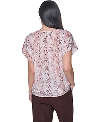 Calvin Klein Petite Short-Sleeve V-Neck Blouse