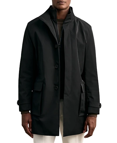 Reiss Men's Player Hybrid Removable-Gilet Overcoat