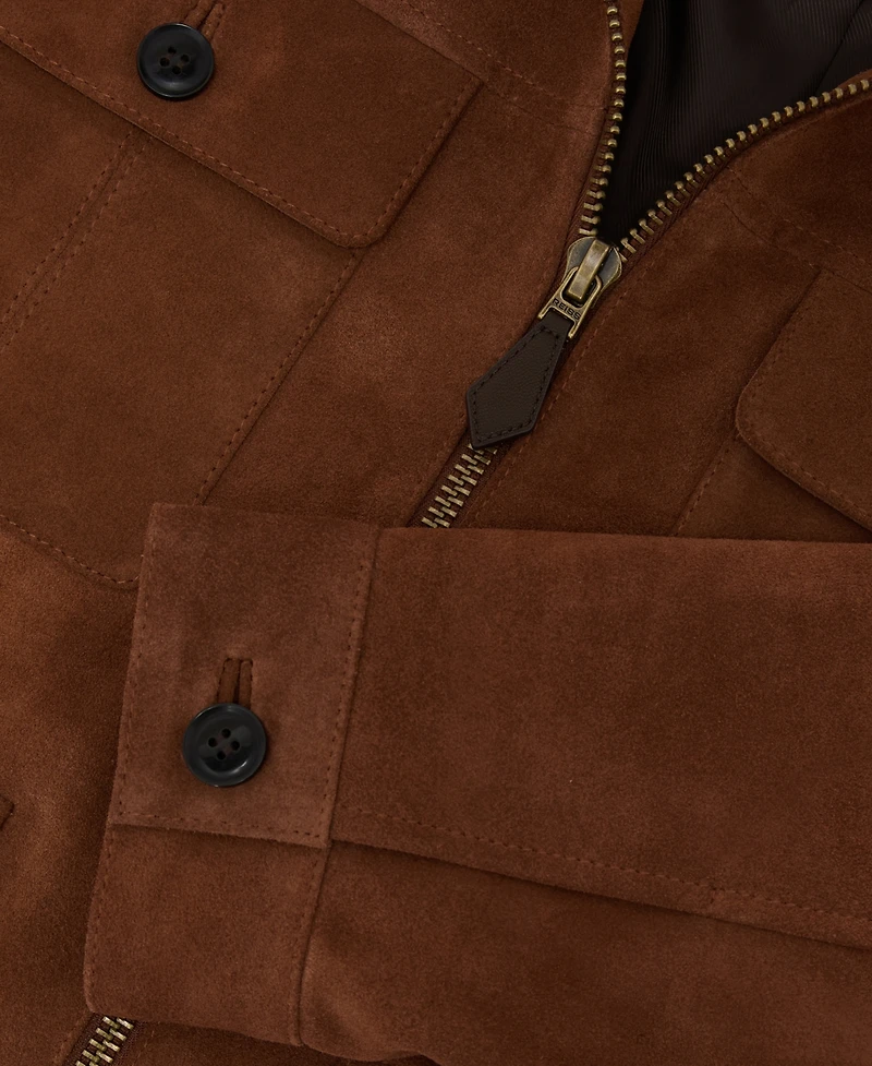 Reiss Men's Daventry Suede Four-Pocket Zip-Through Jacket