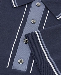 Reiss Men's Rothwell Tipped Half-Button Knitted Polo Shirt