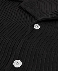 Reiss Men's Aleo Textured-Wave Cuban-Collar Shirt