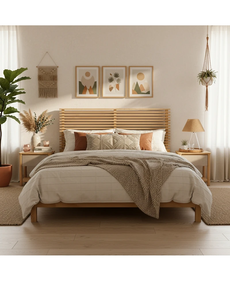 Streamdale Furniture Premium Solid Wood King Bed Frame with Headboard