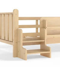 Streamdale Furniture Twin Size Floor Bed with Storage Bookcases and Stairs