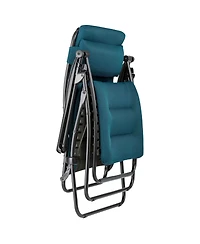 Lafuma Futura Air Comfort Padded Folding Patio Lawn Recliner Chair, Coral Blue
