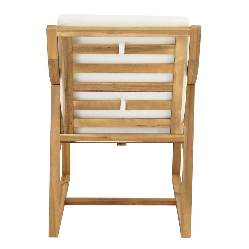 Streamdale Furniture Outdoor Chairs for Patio, Backyard, Garden, Light Teak Wood+ Cushion