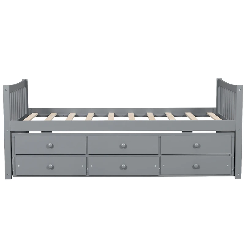 Streamdale Furniture Daybed with Trundle and Drawers, Twin Size