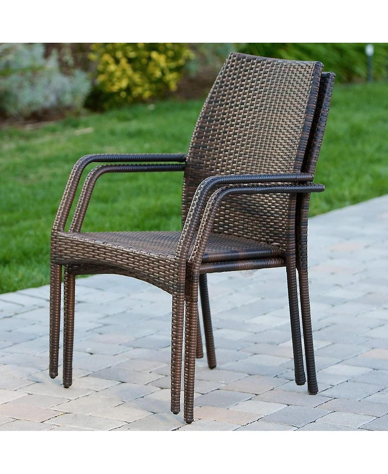 Streamdale Furniture Fully Assembled Brown Pe Wicker Outdoor Patio Chairs with Iron Frame