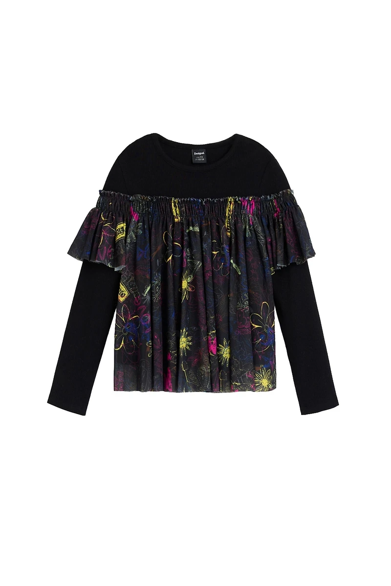 Desigual Girls's Floral Print T-Shirt