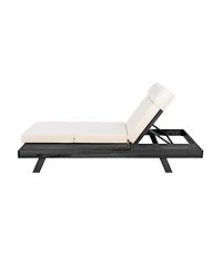 Streamdale Furniture Acacia Wood Lounge Chaise Set with Water-Resistant Cushions