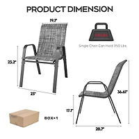Streamdale Furniture Heavy-Duty Outdoor Teslin Fabric Chairs, 350 lbs Capacity, Ergonomic and Waterproof