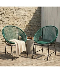 Streamdale Furniture Vibrant Teal Pe Rattan Outdoor Patio Chair with Durable Iron Frame