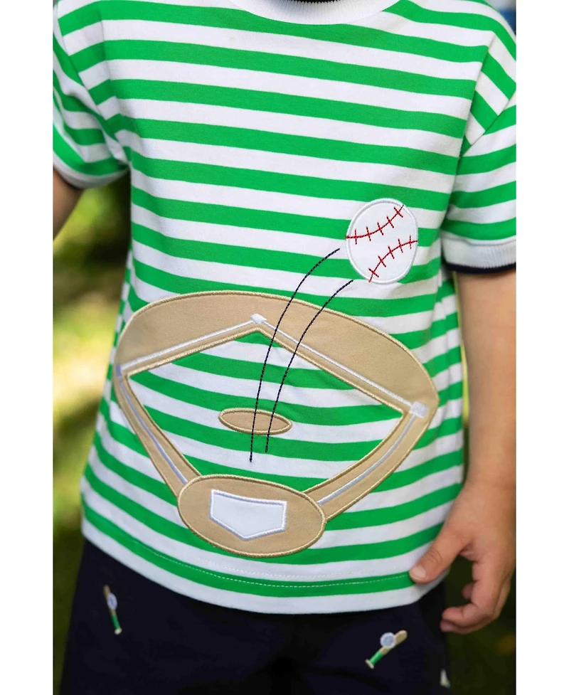 Florence Eiseman Little Boys Knit Short Set With Baseball Field