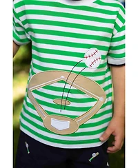 Florence Eiseman Little Boys Knit Short Set With Baseball Field