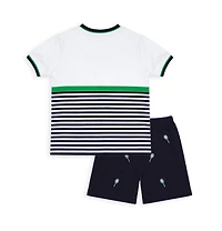 Florence Eiseman Toddler Girls Knit Short Set with Tennis Rackets