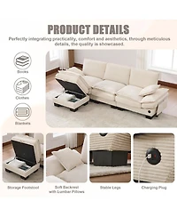 Streamdale Furniture Cloud Modular Sectional Sofa, Deep Seat Corduroy Upholstered Furniture