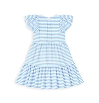 Florence Eiseman Big Girls Stripe Knit Dress With Heart Cherries