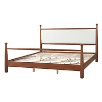 Streamdale Furniture Solid Poplar and Plywood Bed Frame with Upholstered Headboard, King