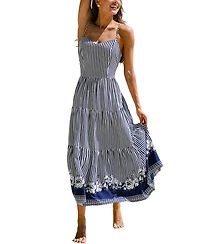 Cupshe Women's Keep It Fun Striped Maxi Beach Dress