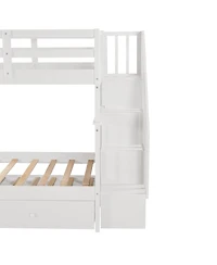 Streamdale Furniture Twin-Over-Twin Stairway Bunk Bed with Trundle