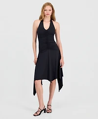 Bar Iii Women's Ruched Halter-Neck Dress, Macy's Exclusive
