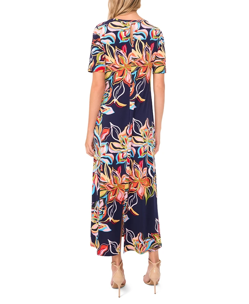 Vince Camuto Women's Printed Crewneck Dress