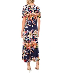 Vince Camuto Women's Printed Crewneck Dress