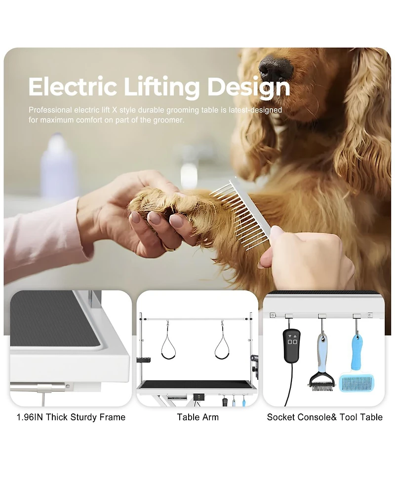 Streamdale Furniture Deluxe Electric Pet Grooming Table, Height Adjustable
