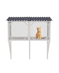 Streamdale Furniture 43.3" Outdoor Cat Window Box Enclosure for Sunbathing and Napping
