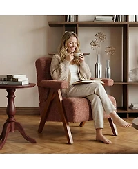 Streamdale Furniture Mid-Century Modern Cloud-Shaped Chenille Accent Chair