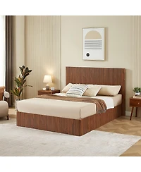 Streamdale Furniture Lift-Up Storage Bed Frame, Curved Wood Design