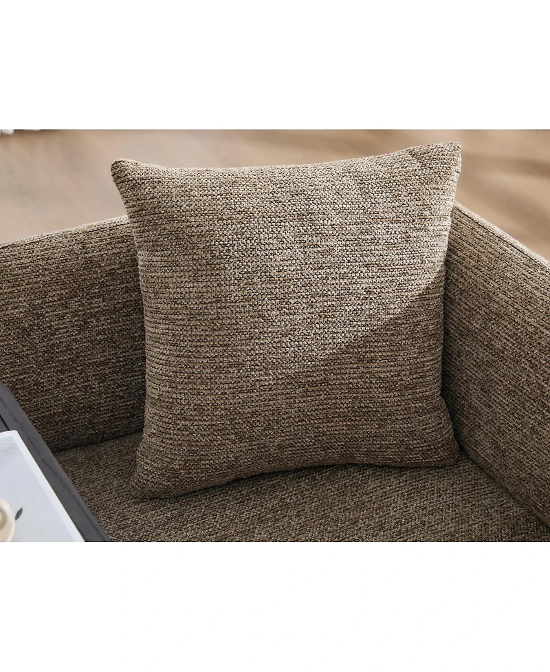 Streamdale Furniture Modern Upholstered Lounge Chair with Side Table and Storage Pockets
