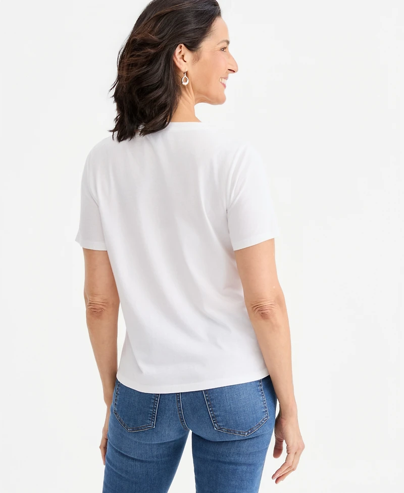Style & Co Petite Short-Sleeve Scoop Neck Knit Top, Macy's Exclusive