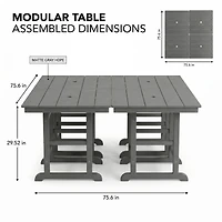 Streamdale Furniture Hdpe Folding Square Outdoor Dining Table