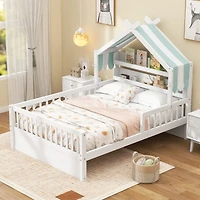 Streamdale Furniture Wooden House Bed with Storage Headboard Shelf