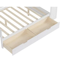 Streamdale Furniture Wooden Daybed with Storage Shelves, Drawers
