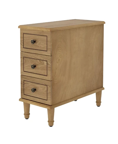 Slickblue Wood Nightstand with 3 Drawers Fully Assembled Side Table