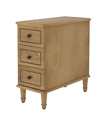 Slickblue Wood Nightstand with 3 Drawers Fully Assembled Side Table