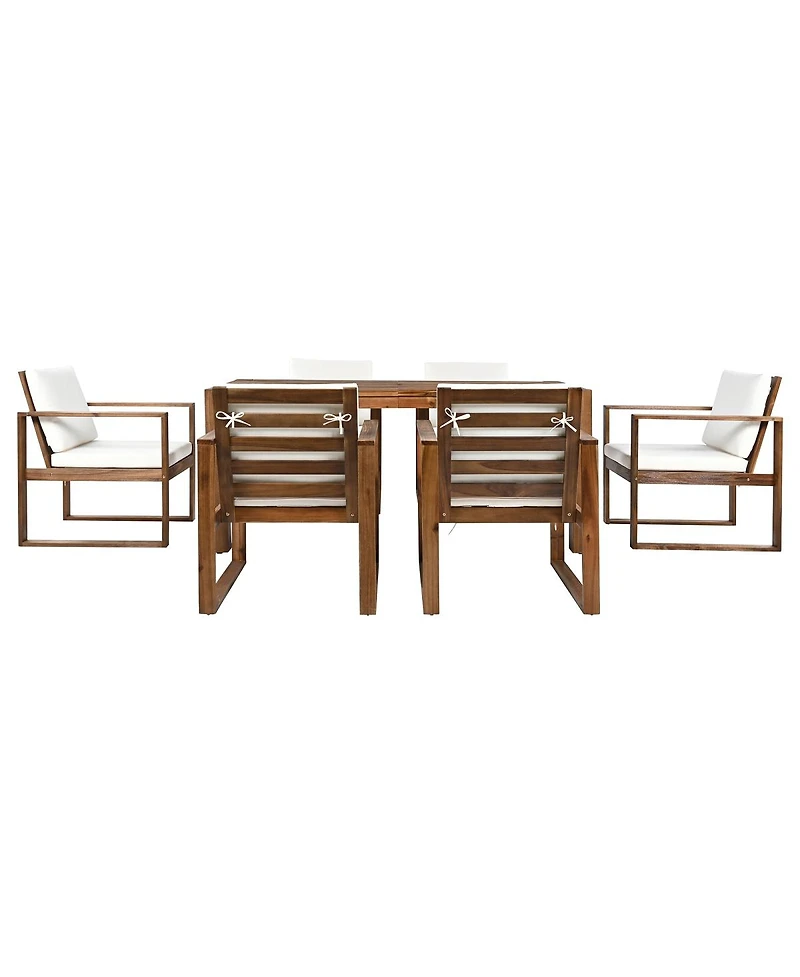 Streamdale Furniture 7-Piece Outdoor Patio Dining Set with Umbrella Hole and Cushions