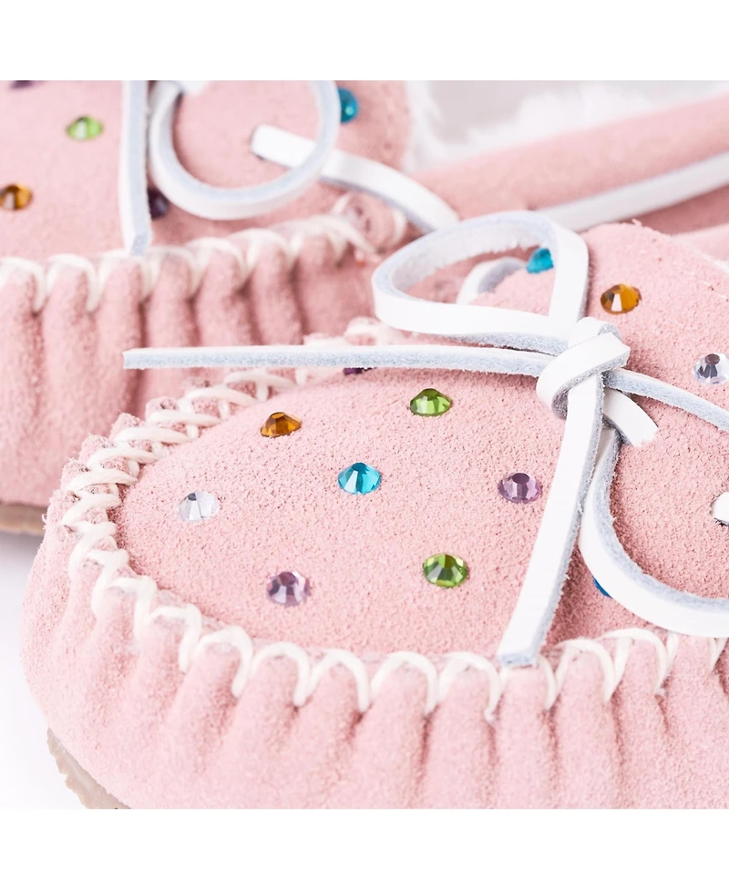 Minnetonka Women's Cally Rhinestone Suede Slippers