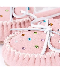 Minnetonka Women's Cally Rhinestone Suede Slippers